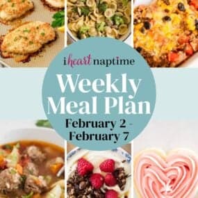 Recipe photo collage for a weekly meal plan for I Heart Naptime.