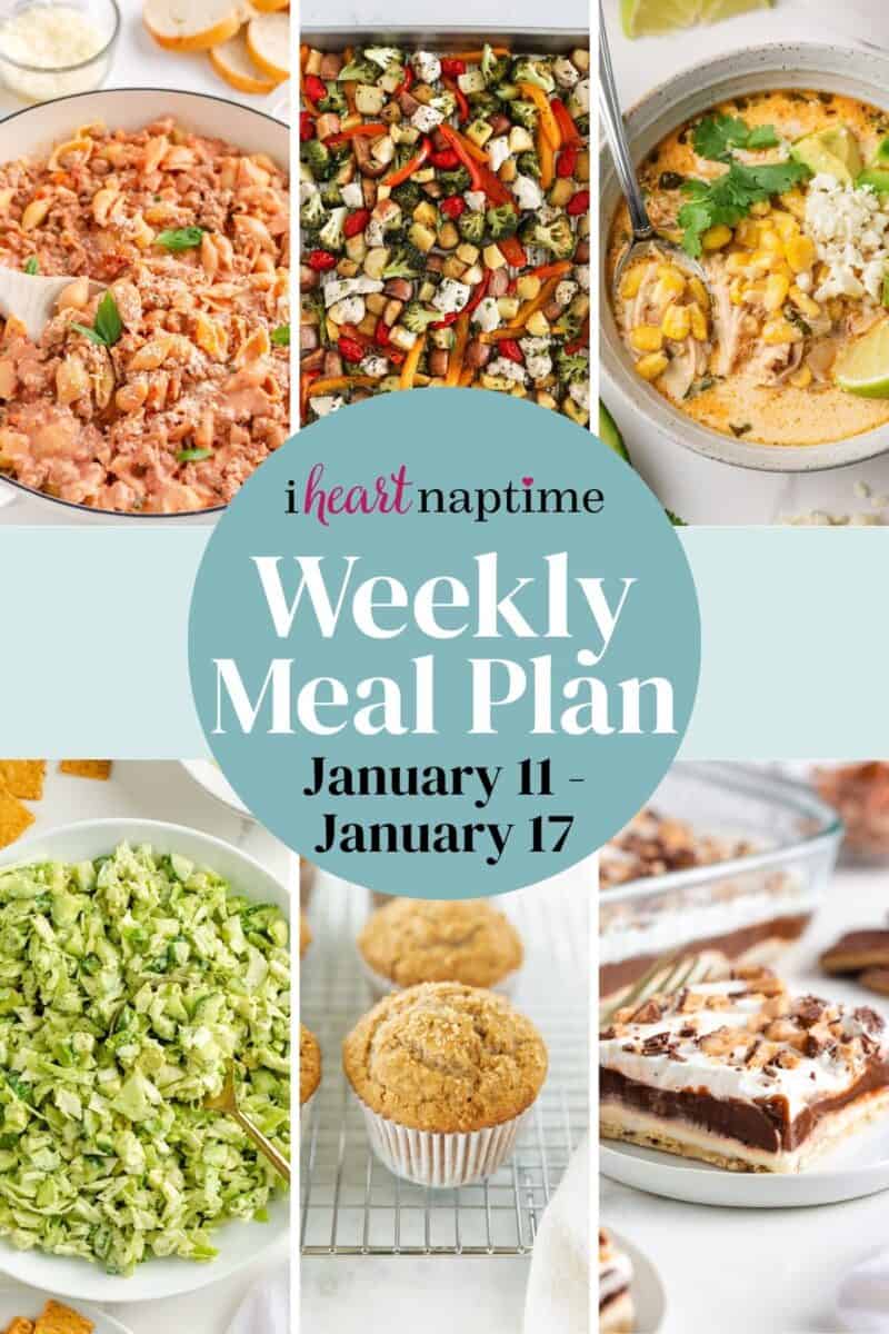 Recipe photo collage for I Heart Naptime meal plan.