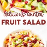 Winter fruit salad in a bowl.