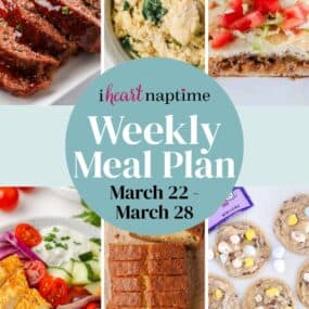 Recipe photo collage for I Heart Naptime weekly meal plan.