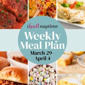 A recipe photo collage for I Heart Naptime weekly meal plan.