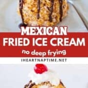 Fried ice cream on a plate.