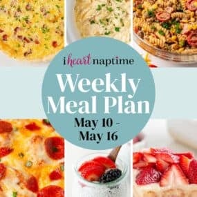 Recipe photo collage for weekly meal plan for I Heart Naptime.