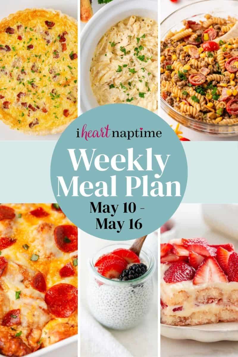 Recipe photo collage for weekly meal plan for I Heart Naptime.