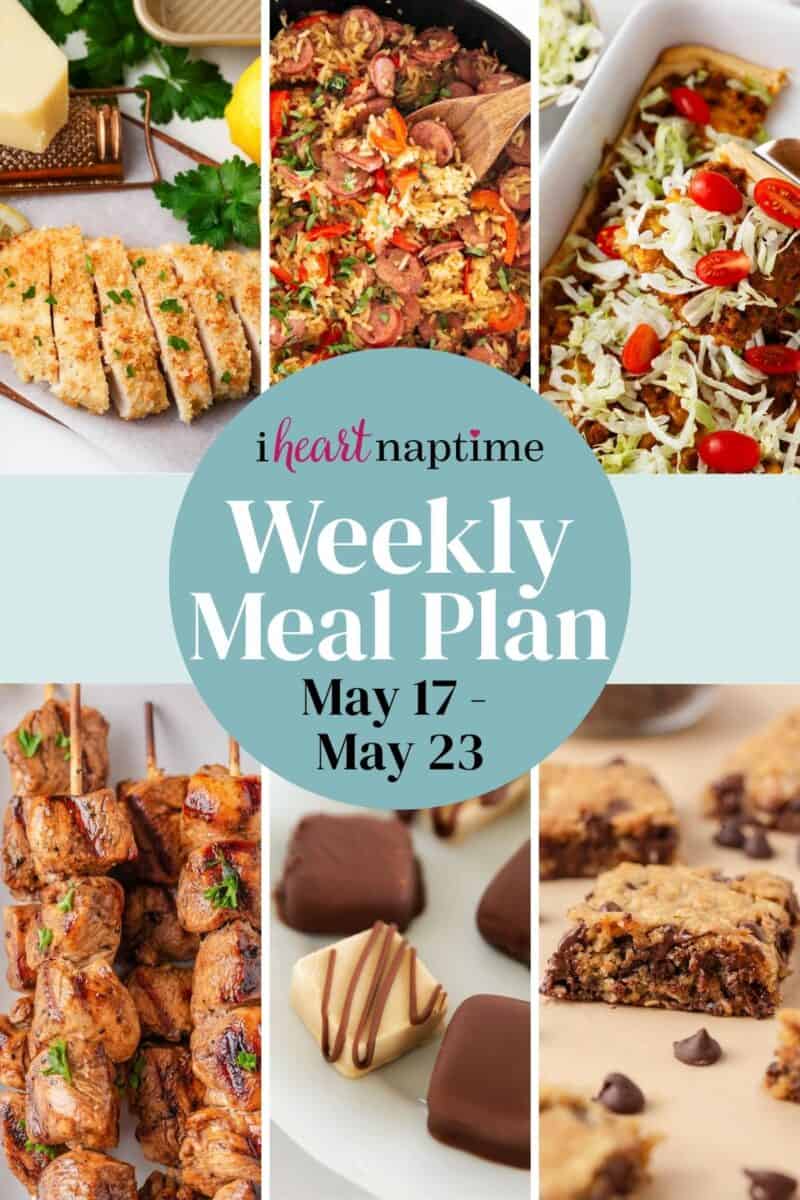 Recipe photo collage for I Heart Naptime weekly meal plan.