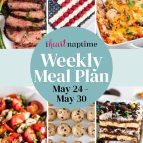 Recipe photo collage for a weekly meal plan for I Heart Naptime.