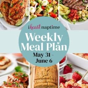 A recipe photo collage for I Heart Naptime meal plan.