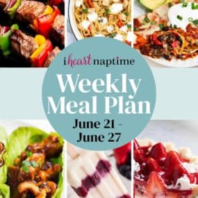 Recipe photo collage for a weekly meal plan for I Heart Naptime.