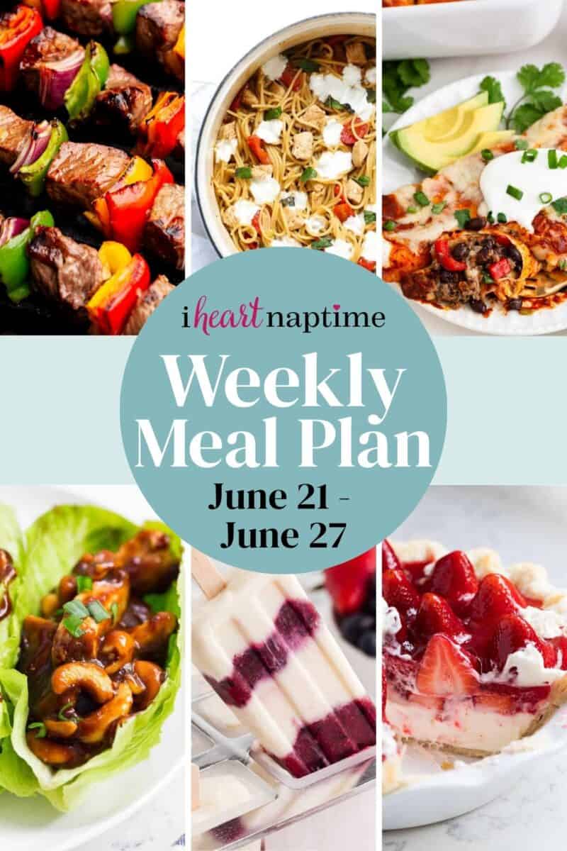 Recipe photo collage for a weekly meal plan for I Heart Naptime.