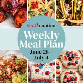 Recipe photo collage for I Heart Naptime meal plan.