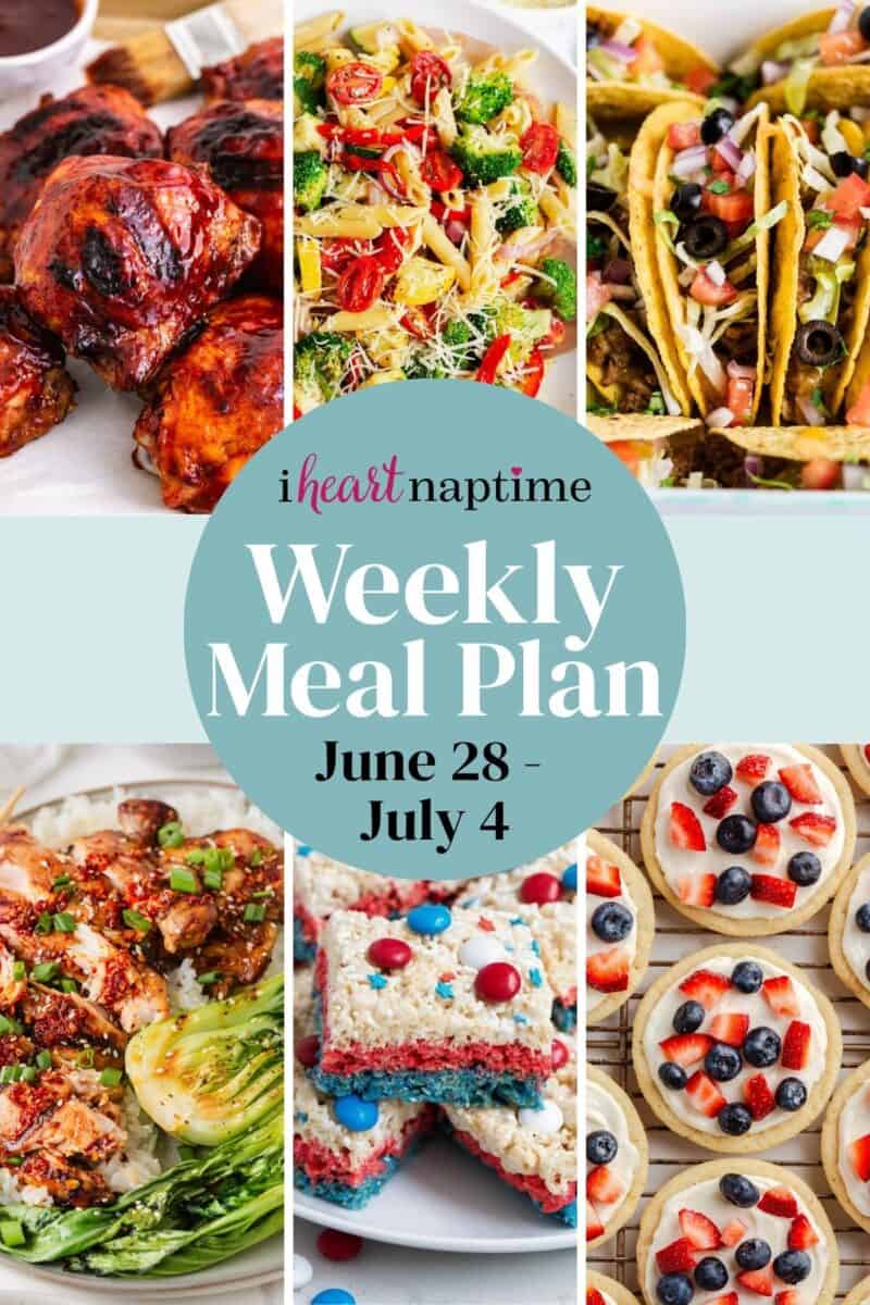 Recipe photo collage for I Heart Naptime meal plan.