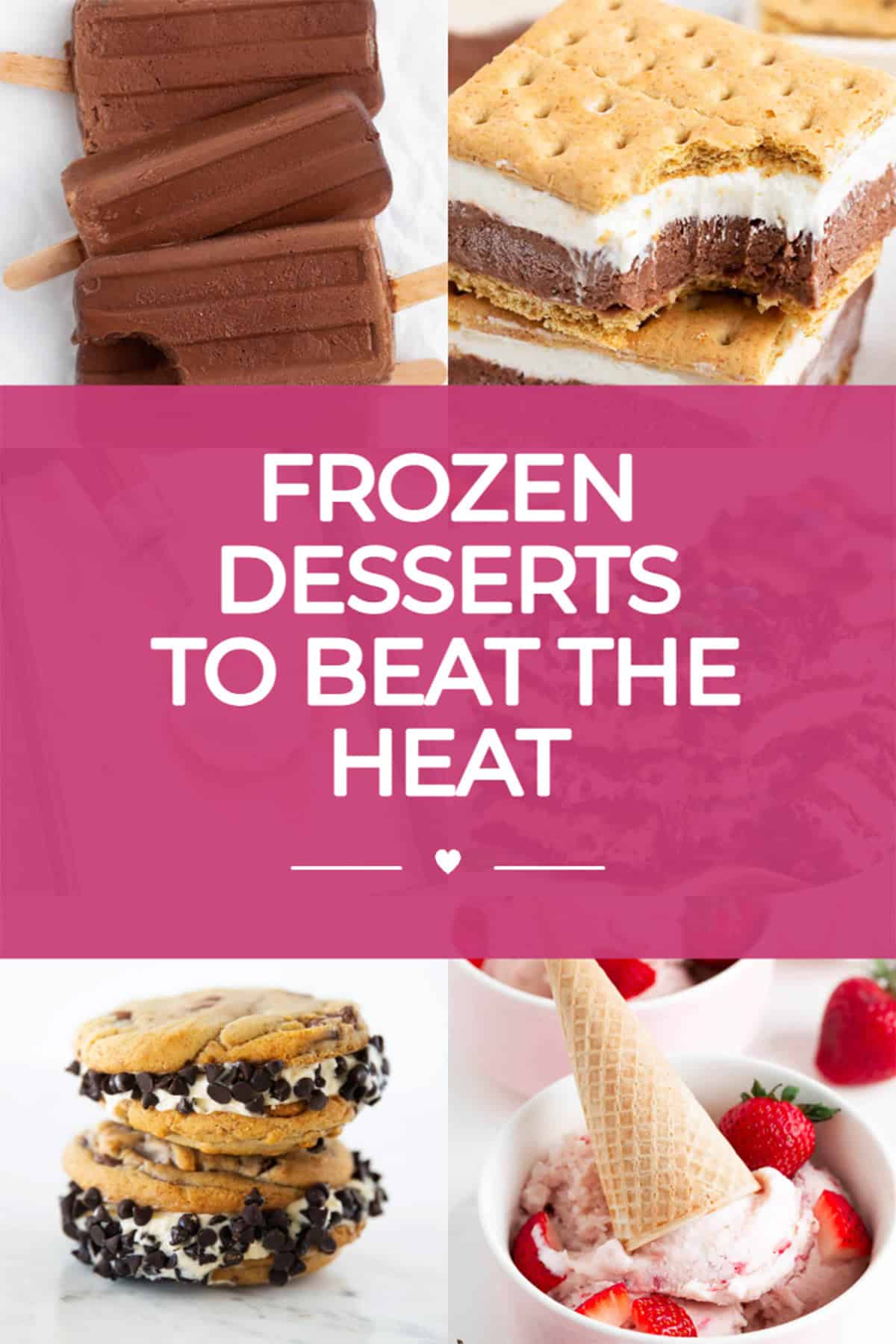 A collage of frozen dessert recipes for summer.