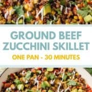 Ground beef and zucchini skillet.