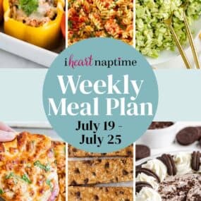 Recipe photos for a weekly meal plan for I Heart Naptime.