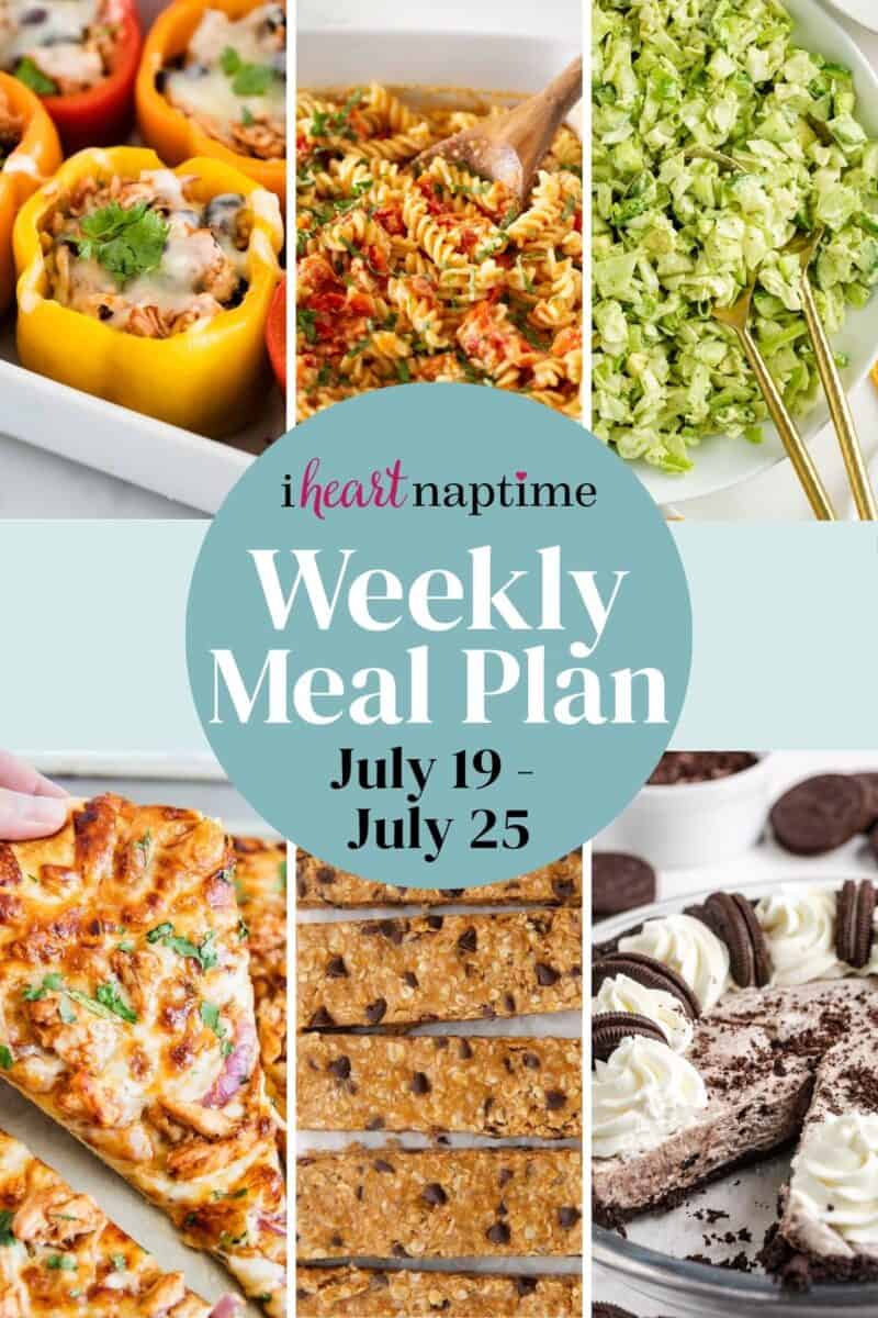 Recipe photos for a weekly meal plan for I Heart Naptime.