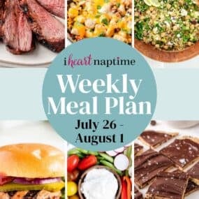 Recipe photo collage for I Heart Naptime weekly meal plan.