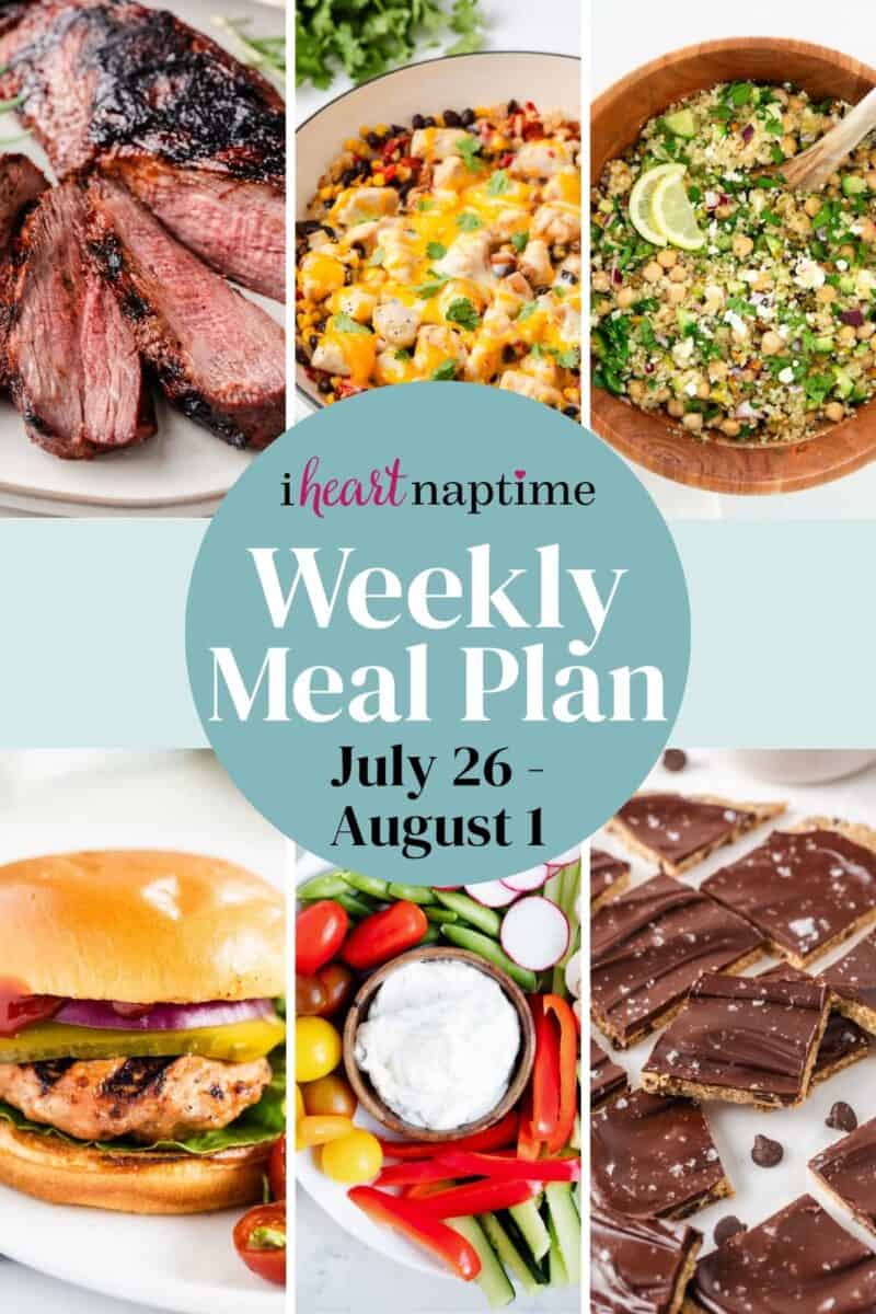 Recipe photo collage for I Heart Naptime weekly meal plan.