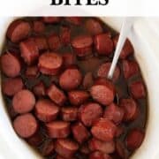 Brown sugar kielbasa bites in the slow cooker.
