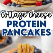 Stack of cottage cheese pancakes.