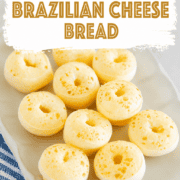 Brazilian cheese bread on a serving platter.