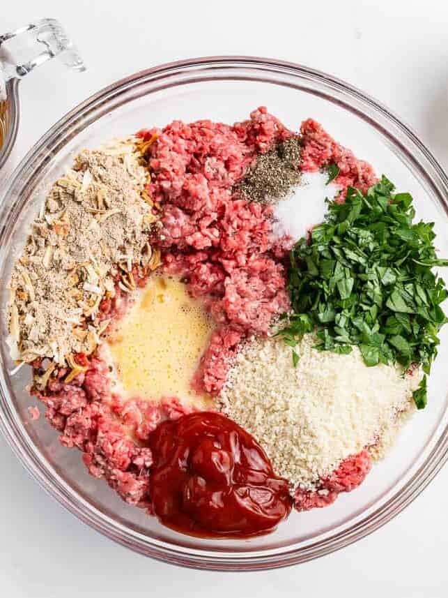 Showing how to make lipton onion soup meatloaf.