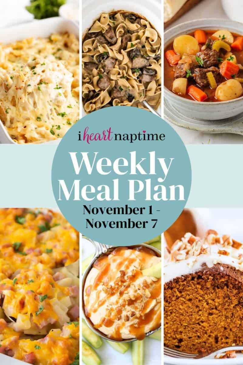 Recipe photo collage for I Heart Naptime meal plan.