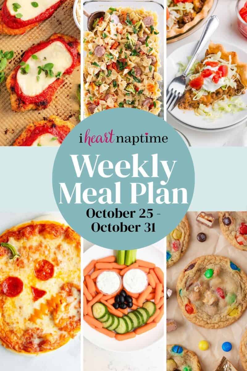 Recipe photos for a weekly meal plan for I Heart Naptime.