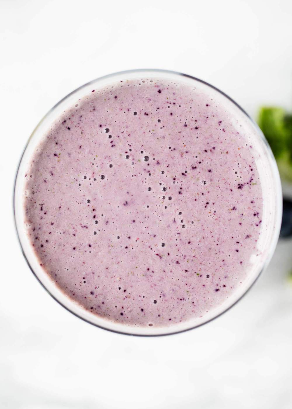 kale berry smoothie in glass 