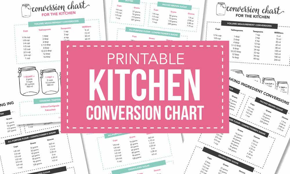 Metric Conversion Cooking Chart Printable