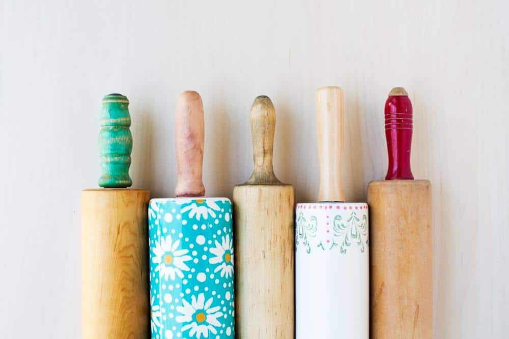 Rolling pins in a photo. 