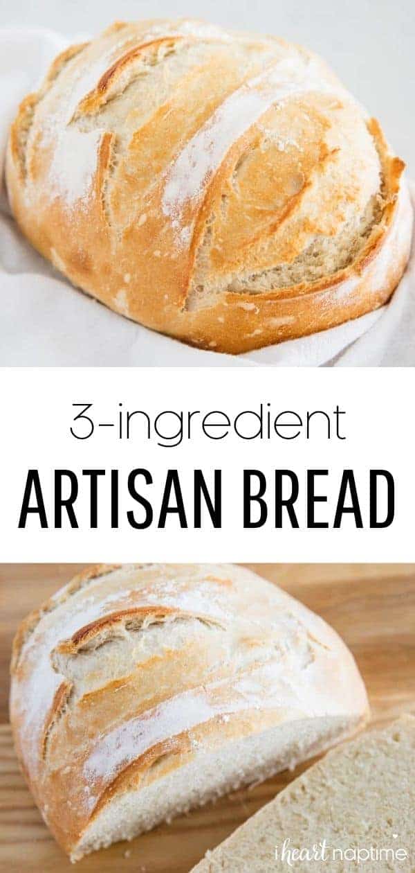 3 Ingredient Artisan Bread (no knead!) I Heart Naptime